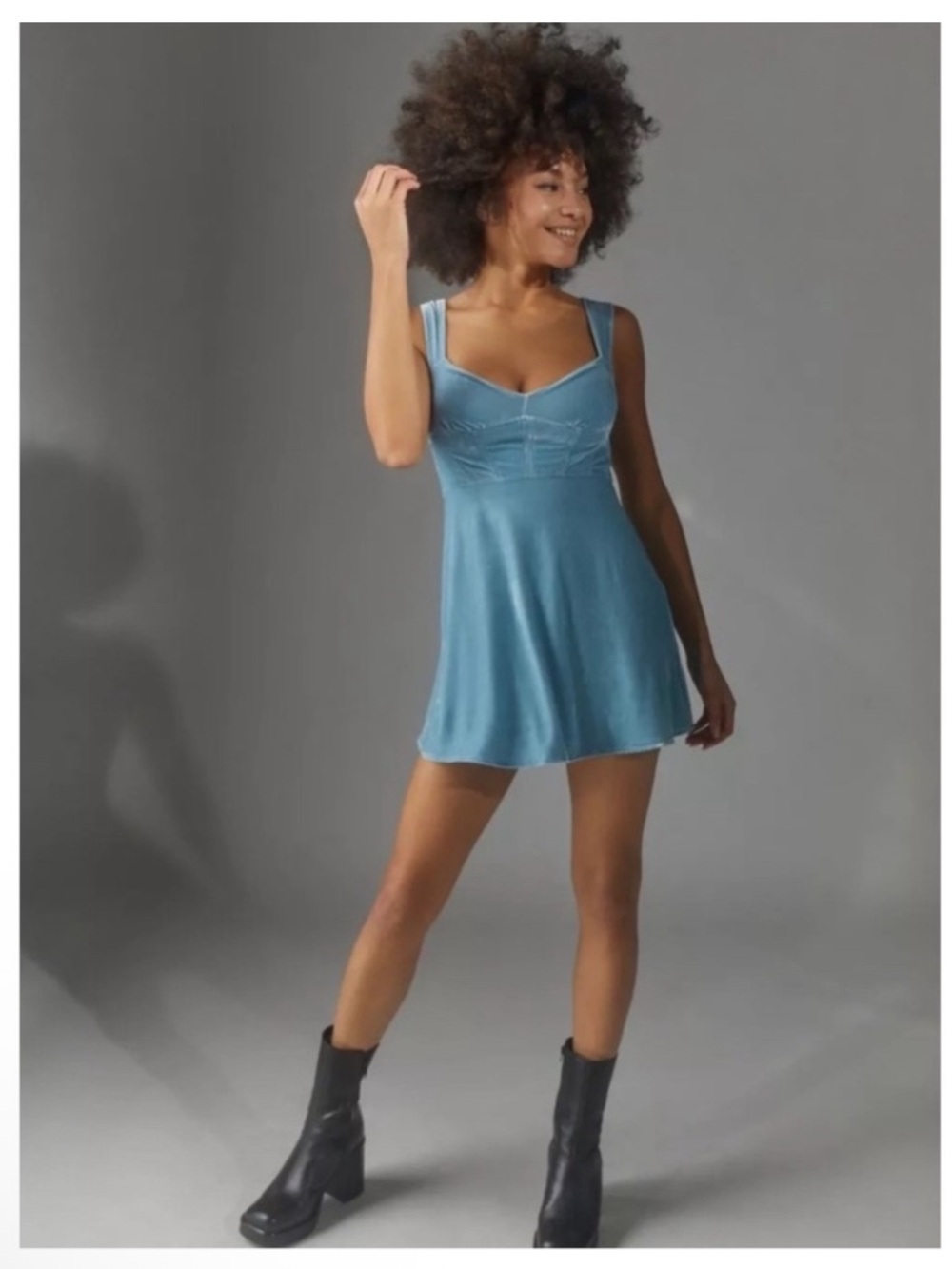 UO Genevieve Velvet Mini Dress